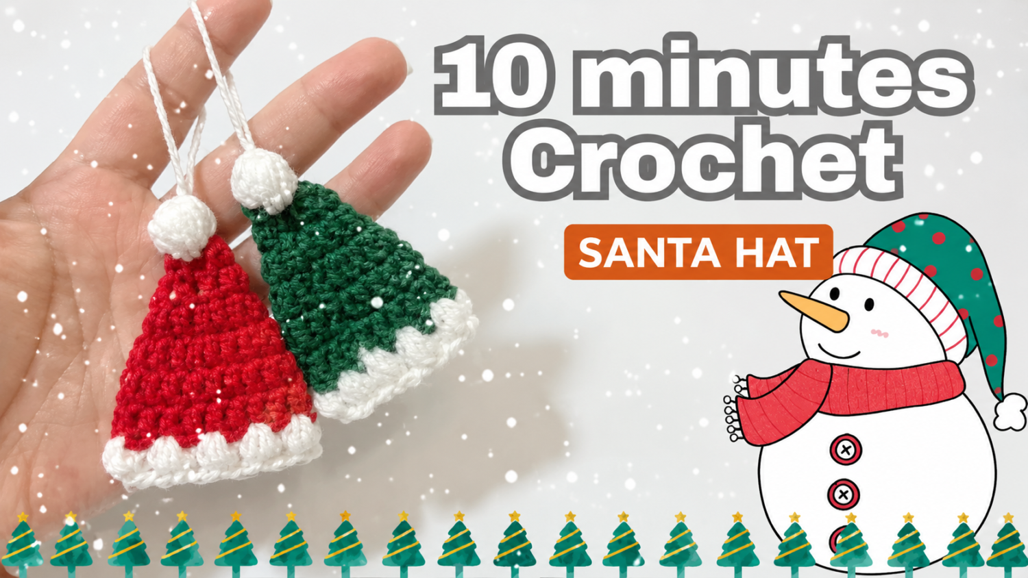 Very Easy Crochet Christmas Ornament - Santa Hat Tutorial