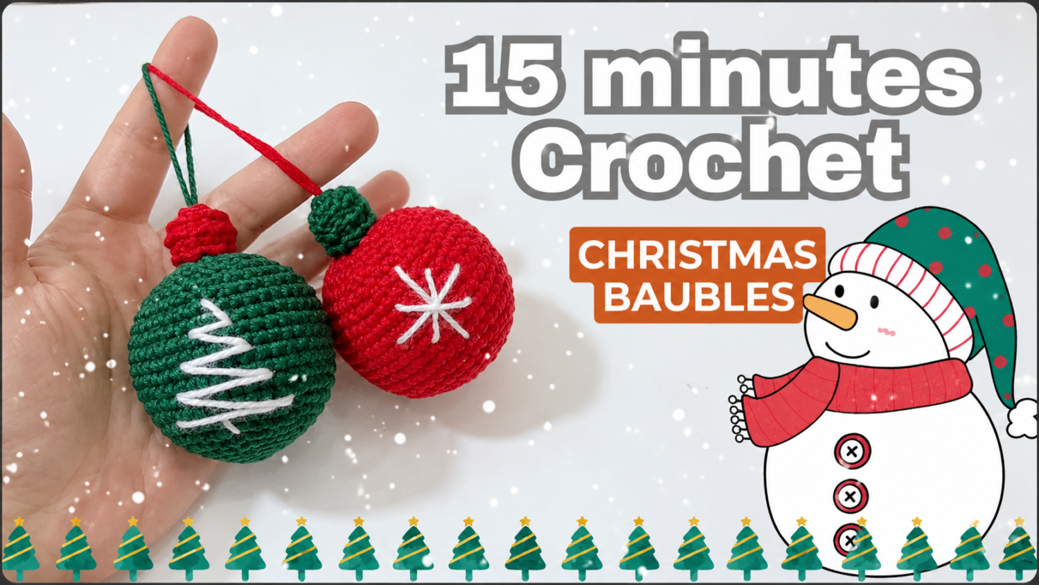 Very Easy Crochet Christmas Ornament - Christmas Bauble Tutorial