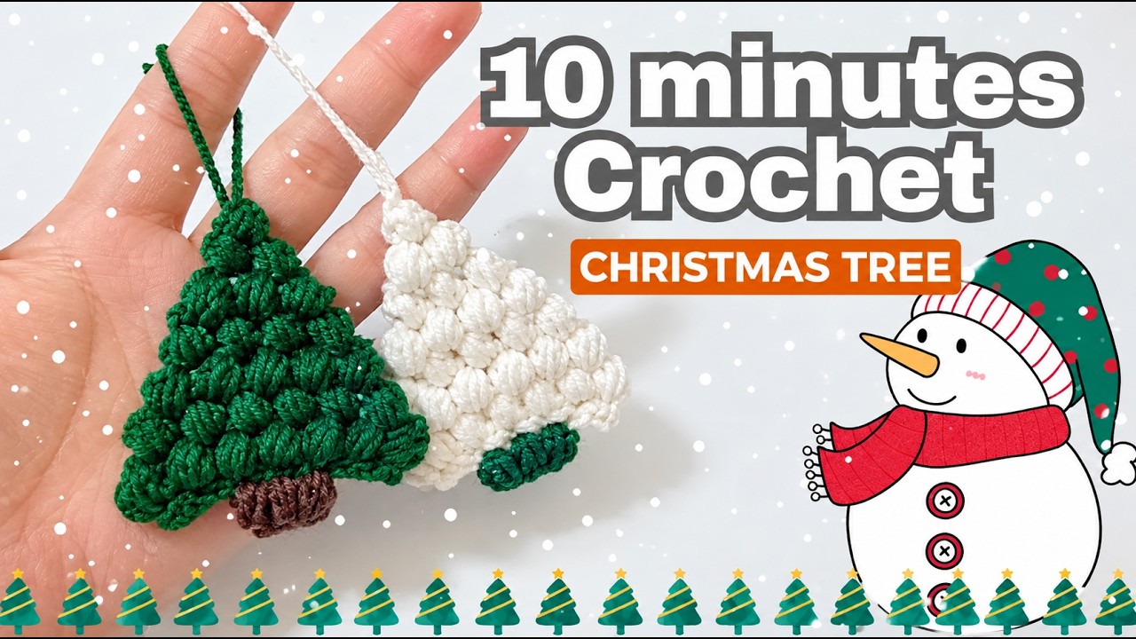 Very Easy Crochet Christmas Ornament - Christmas Tree Tutorial