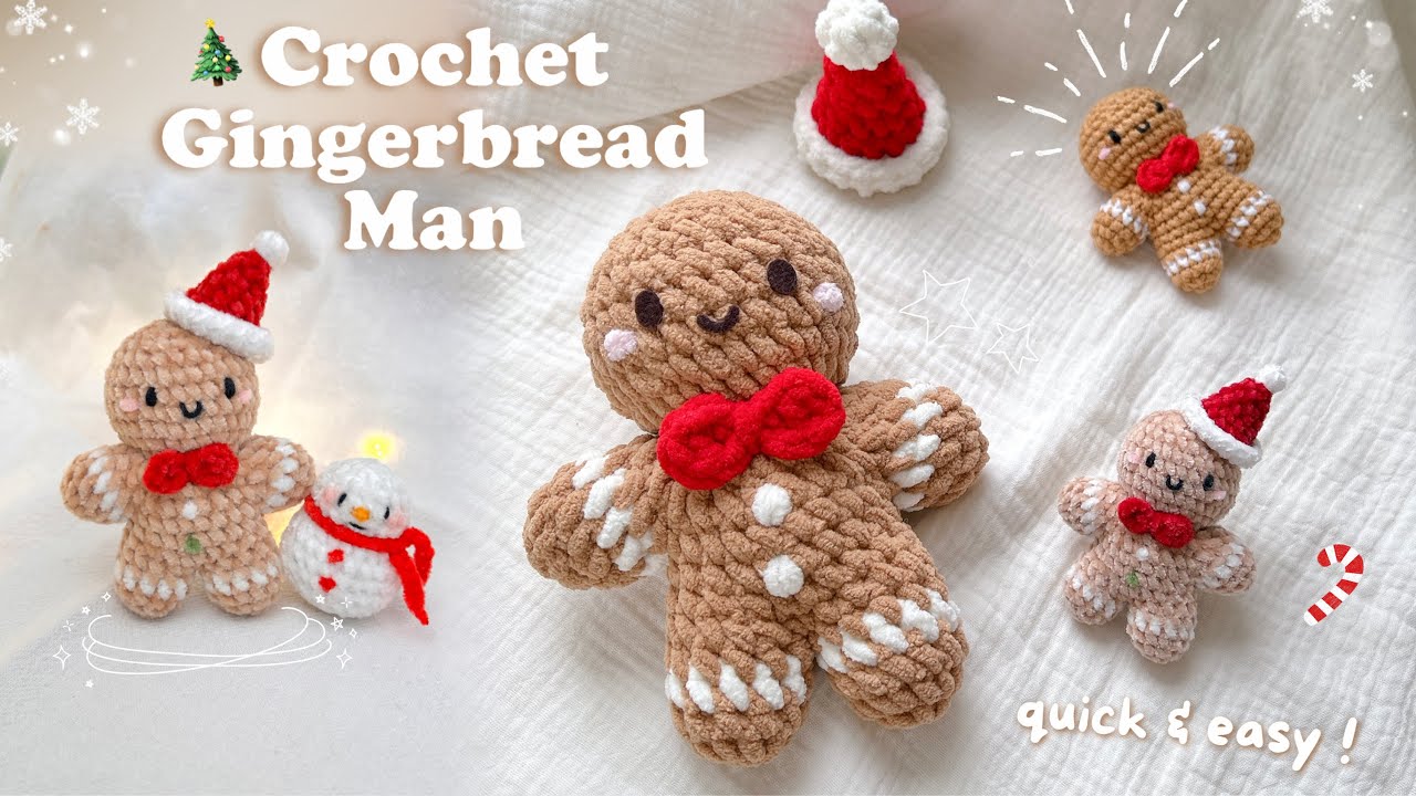 [NO SEW] How to Crochet a Gingerbread man 🎄Easy Crochet for Christmas l Detailed Tutorial